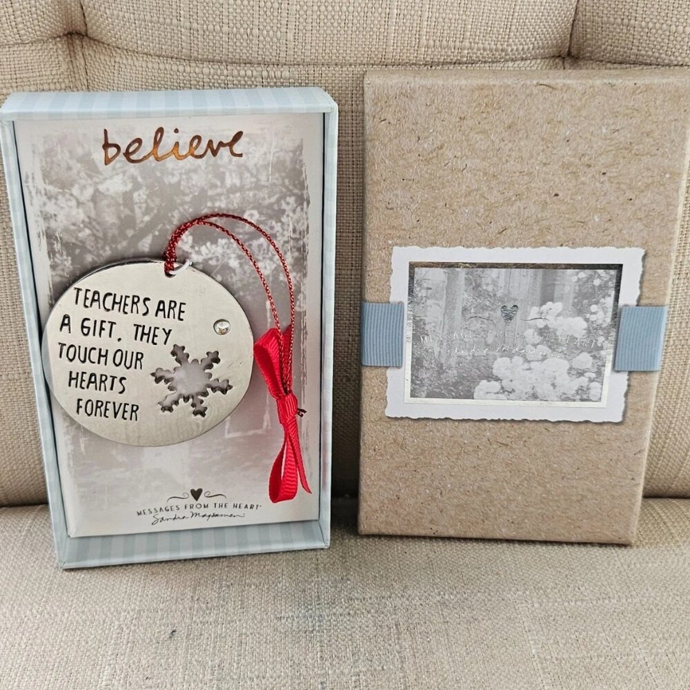 Sandra Magsamen Charms BELIEVE Teachers are a Gift, Fashion Jewelry Box